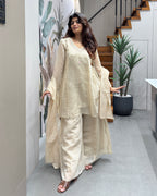 Elegant Handworked Palazzo Set with Dupatta