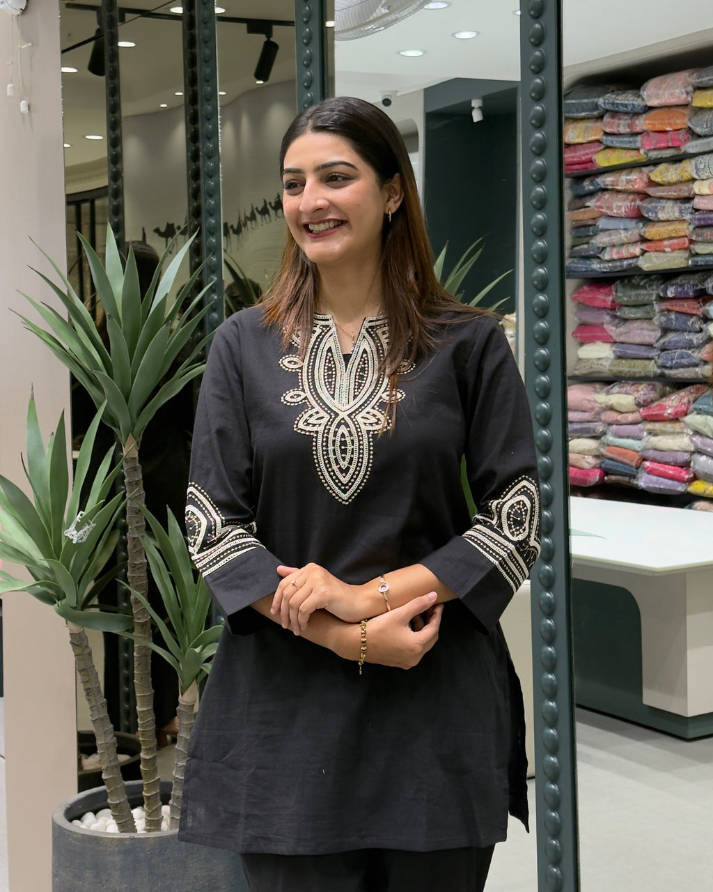 Midnight Elegance Embroidered Co-Ord Set