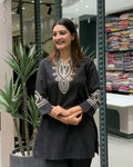 Midnight Elegance Embroidered Co-Ord Set