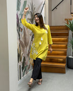 Floral Embroidered Cotton Kurti Tunic