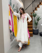 White with Yellow & Pink Multi-Colour