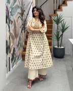 Elegant A-Line Thread Work Kurti Set