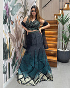 Designer Indo-Western Fish Cut Lehenga Set with Dupatta