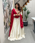 Designer Heavy Handworked Anarkali Gown with Dupatta