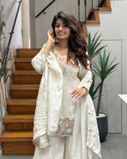 Elegant Handworked Palazzo Set with Dupatta