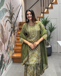 Olive Grace Shimmer Silk Sharara Set
