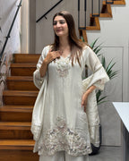 Luxury Handwork Three Piece Palazzo Set with Dupatta