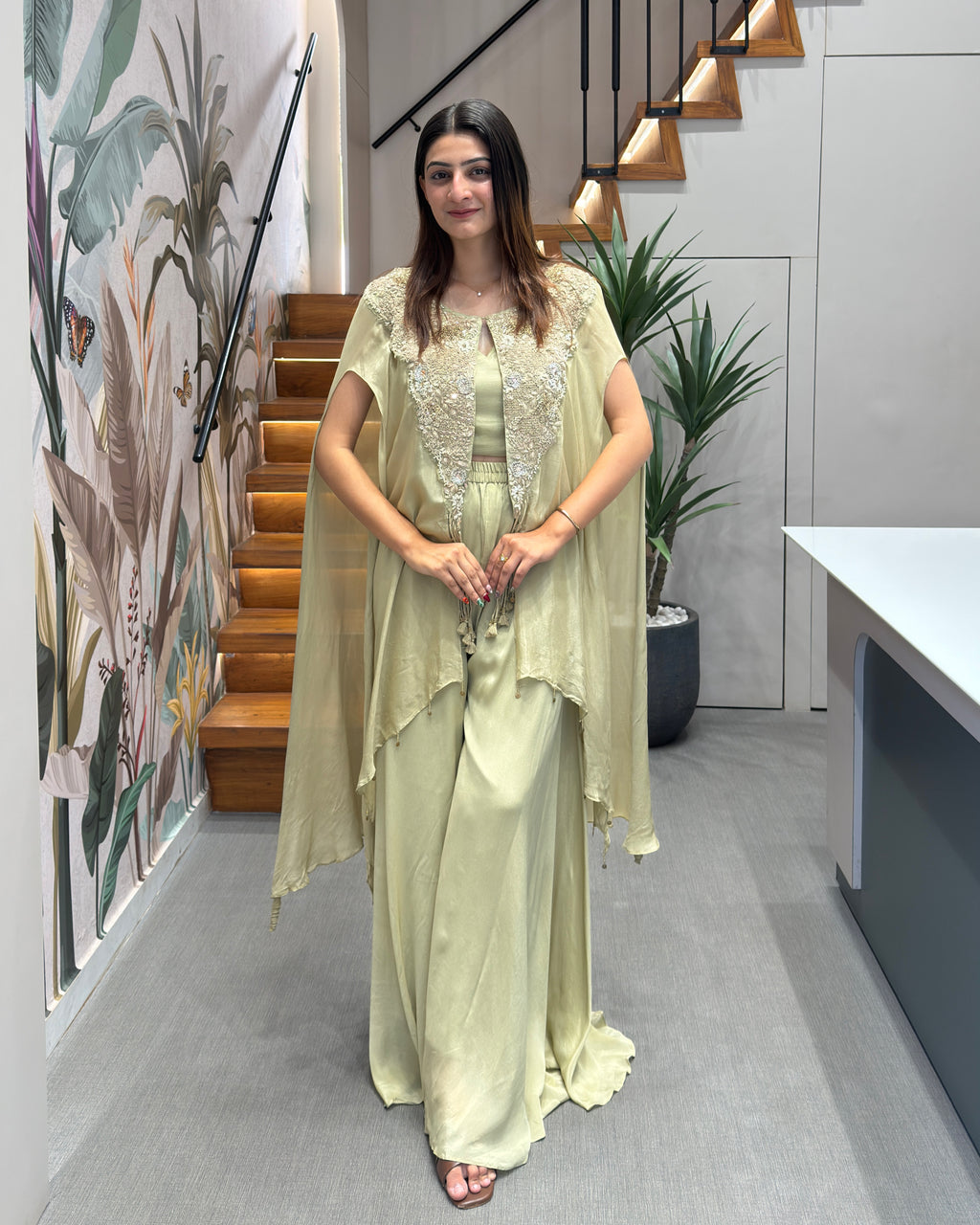 Ivory Luxe Handworked Indo-Western wear