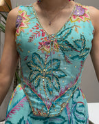 Designer Floral Handworked Palazzo Set with Dupatta