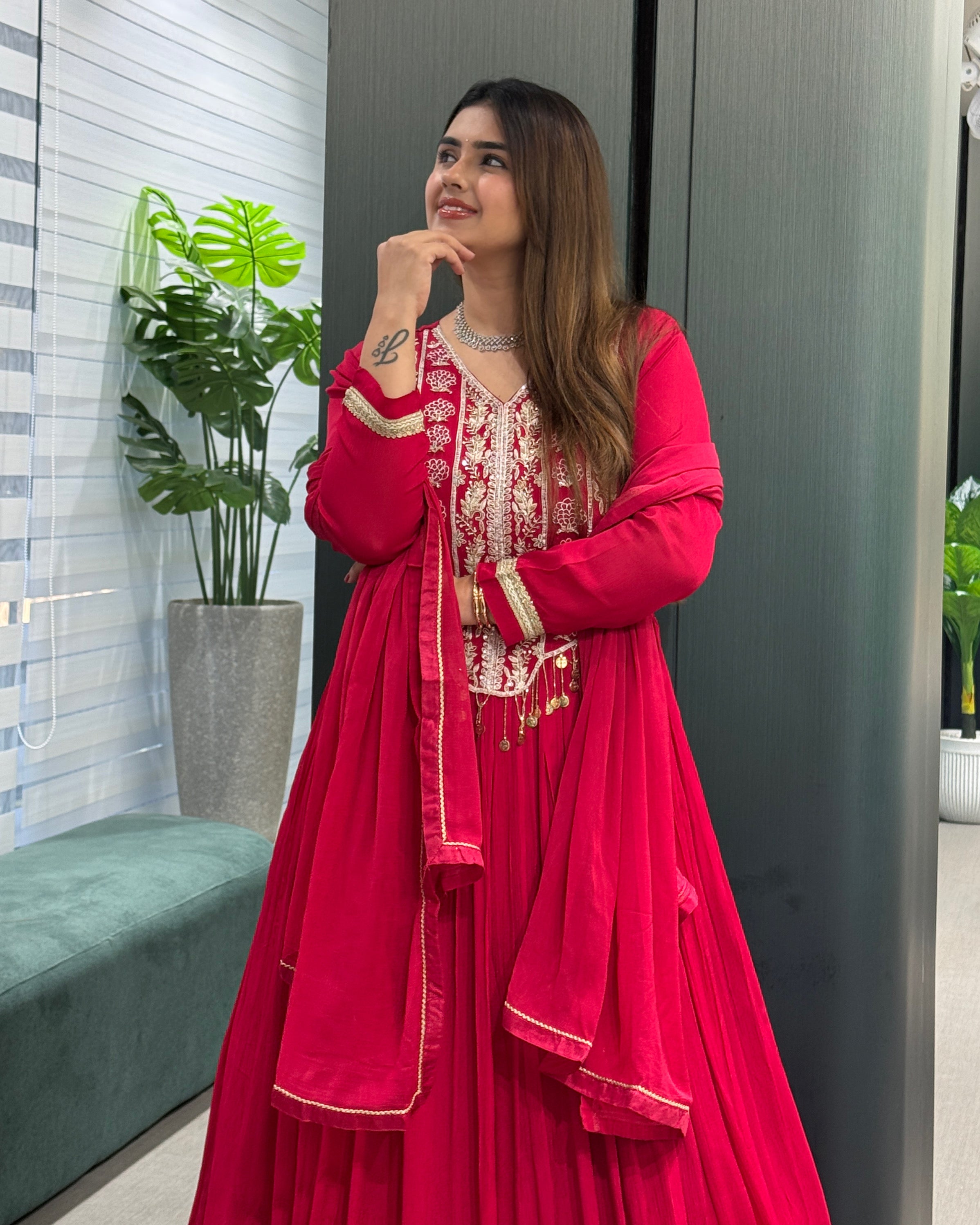 Royal Handworked Designer Gown with Dupatta