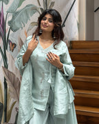 Elegant Handworked Indo Western Palazzo Set with Dupatta