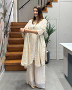 Elegant Handwork Three Piece Palazzo Set with Dupatta