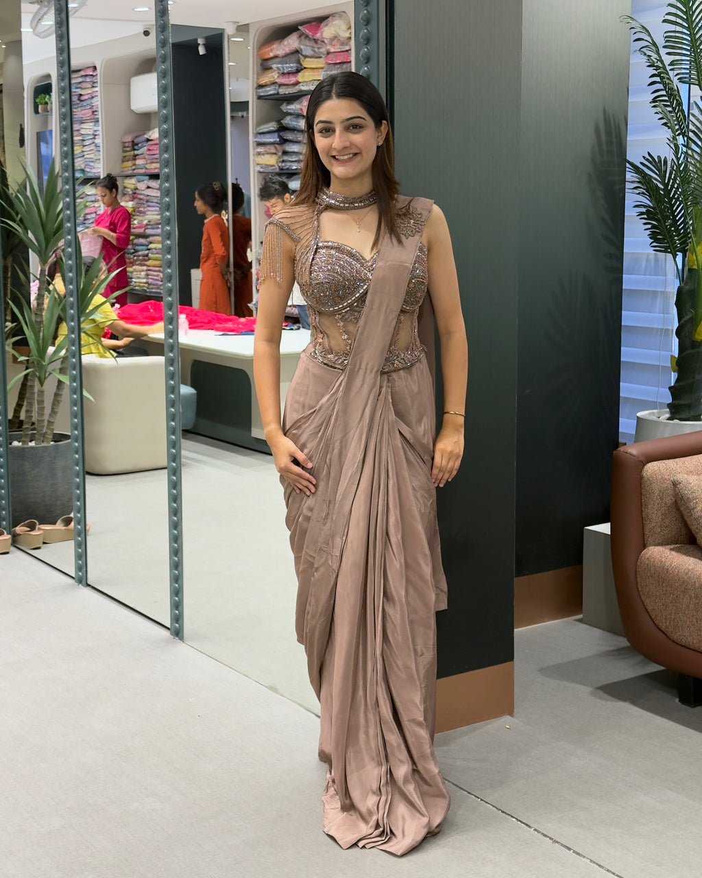 Pure Handwork Ready-to-Wear Saree Style Cord Set