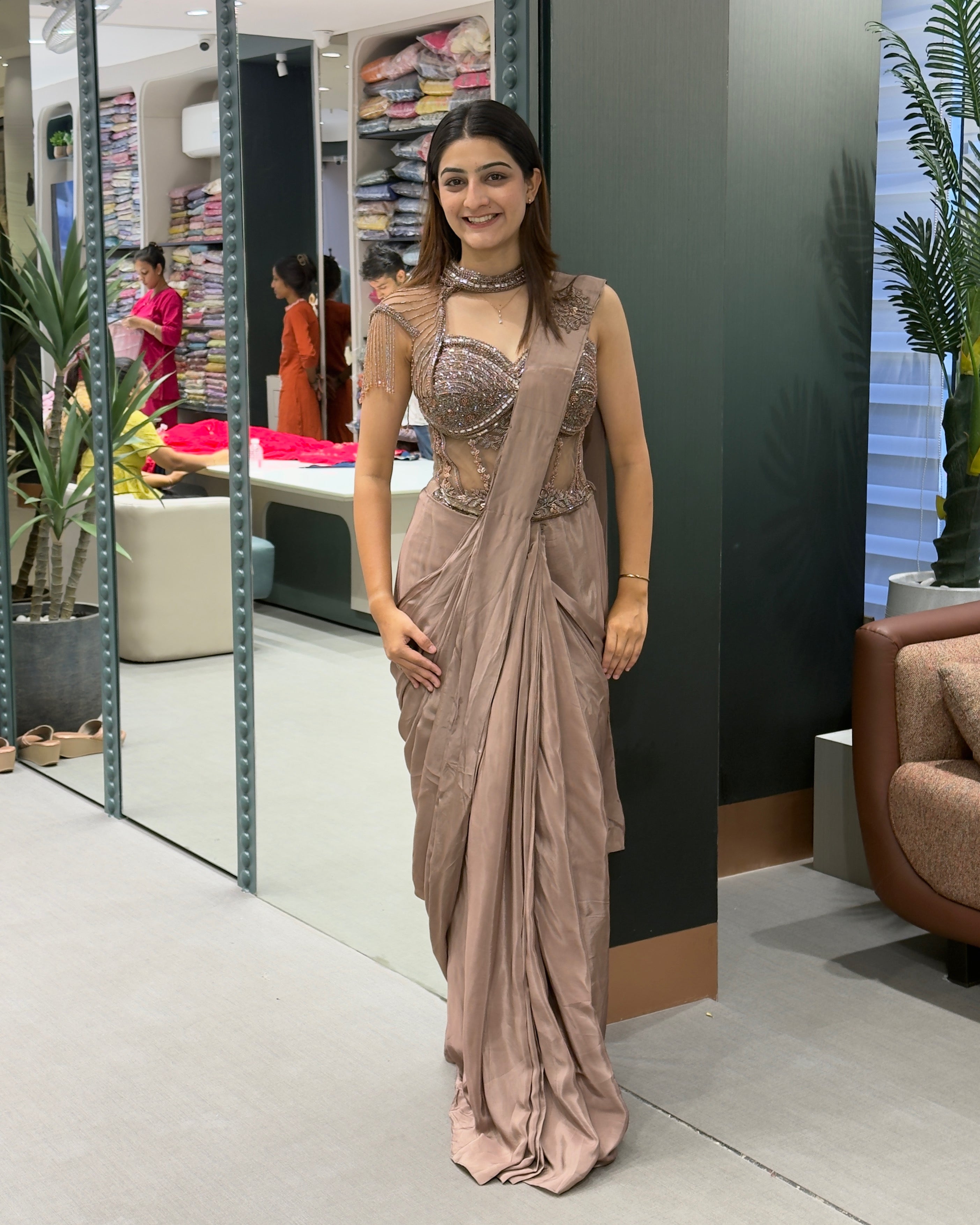 Pure Handwork Ready-to-Wear Saree Style Cord Set