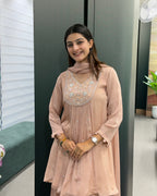 Luxury Handwork Chinon Kurta Plazo Set with Dupatta