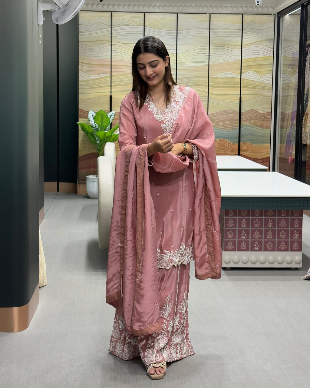 Premium Handwork Designer Kurta Set with Heavy Plazo & Dupatta