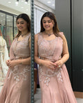 Blush Pink Handworked Fish Cut Lehenga Set with Attached Dupatta