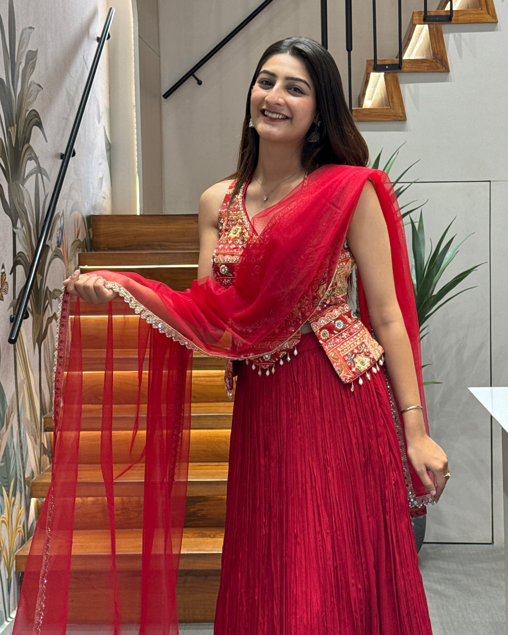 Royal Handworked Chaniya Blouse Set with Dupatta
