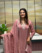 Premium Handwork Designer Kurta Set with Heavy Plazo & Dupatta