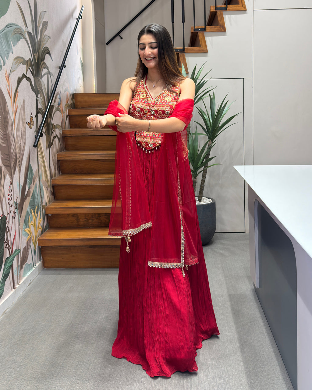 Royal Handworked Chaniya Blouse Set with Dupatta