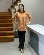 Floral Embroidered Cotton Tunic