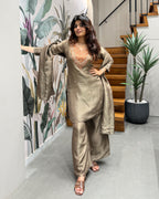 Elegant Handworked Kurti Palazzo Set with Dupatta