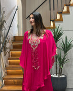 ✨ Ruby Royale Handwork Silk Kaftan Set ✨