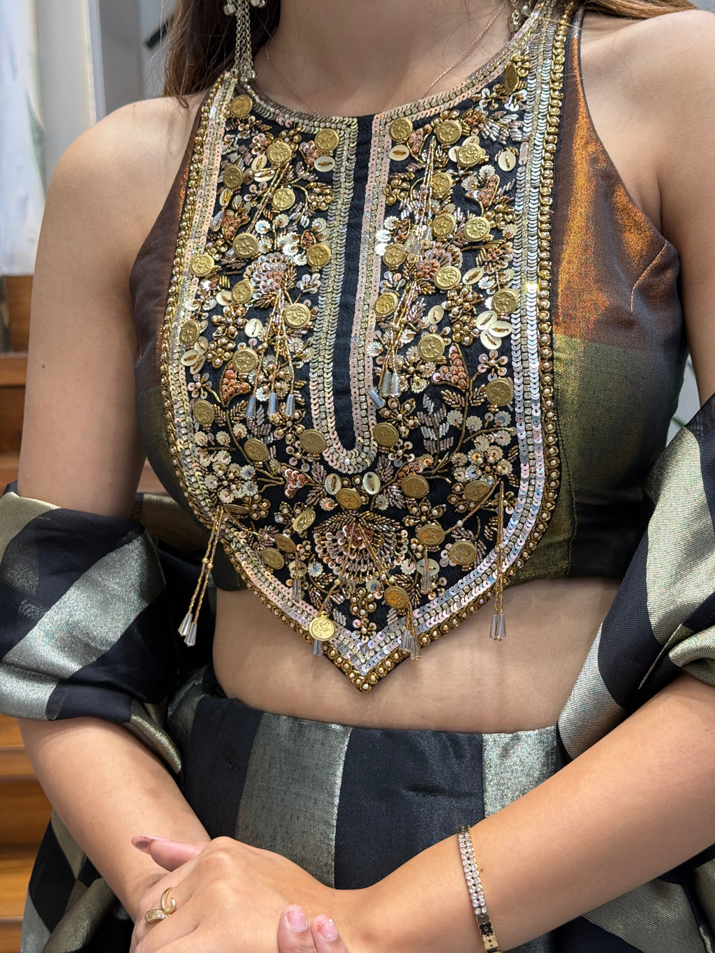 Black, Antique Gold, Copper & Silver