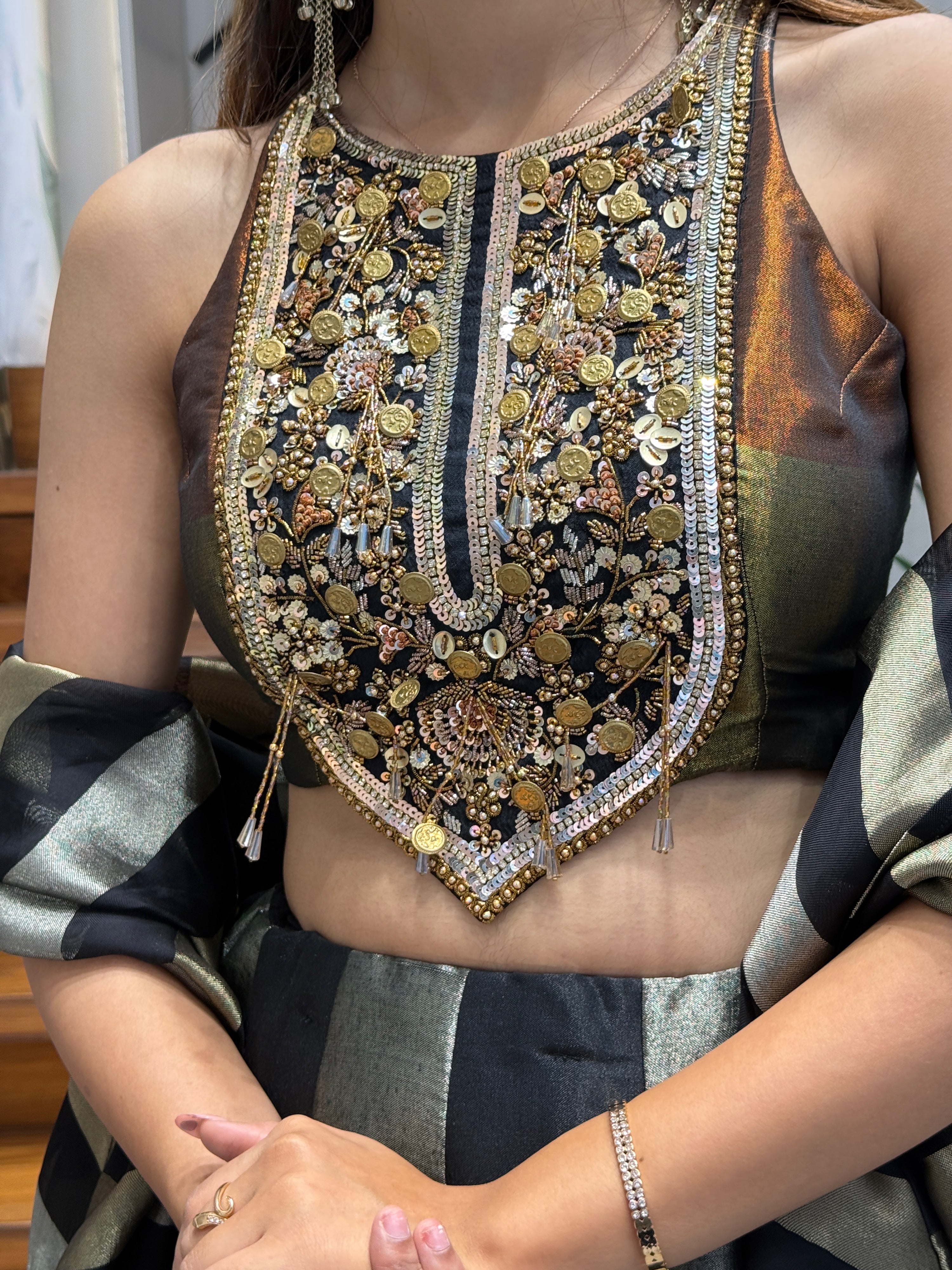 Black, Antique Gold, Copper & Silver