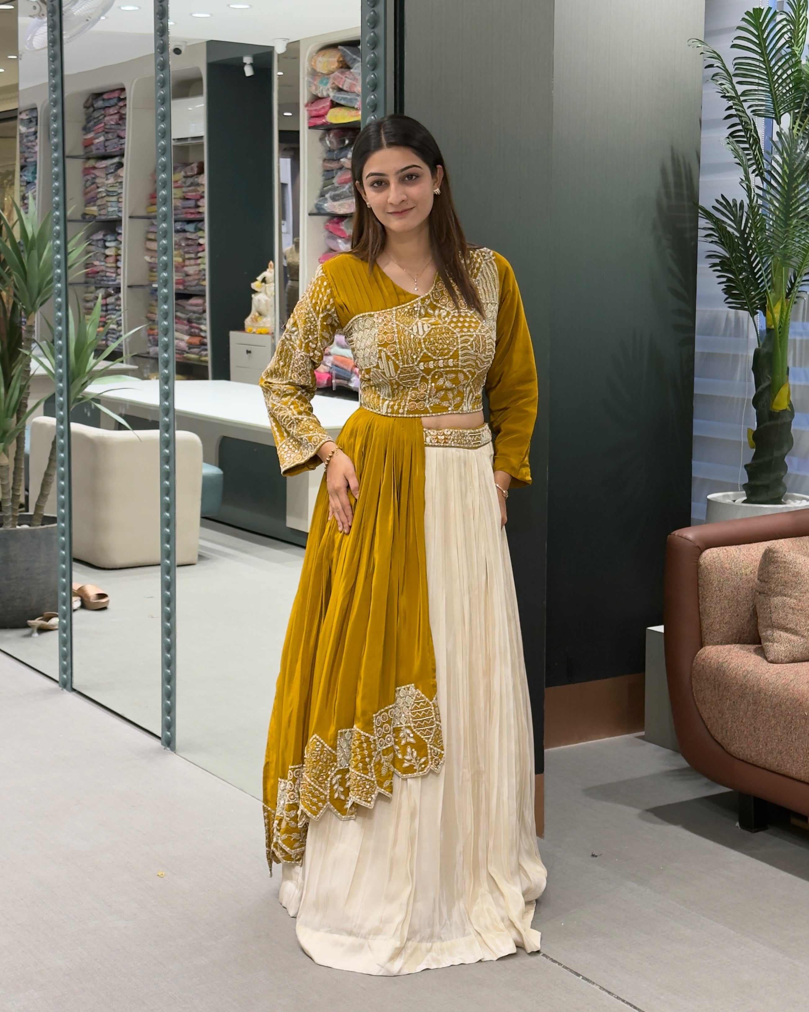 Mustard Yellow & Ivory