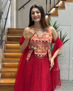 Royal Handworked Chaniya Blouse Set with Dupatta