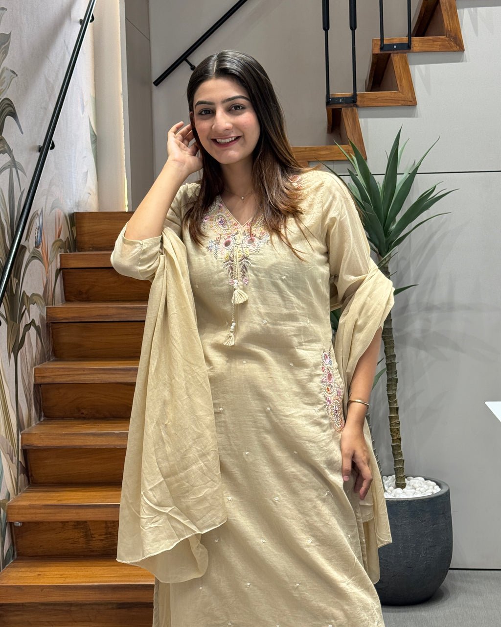 ✨ Abeer Mirror Embroidered Suit Set ✨