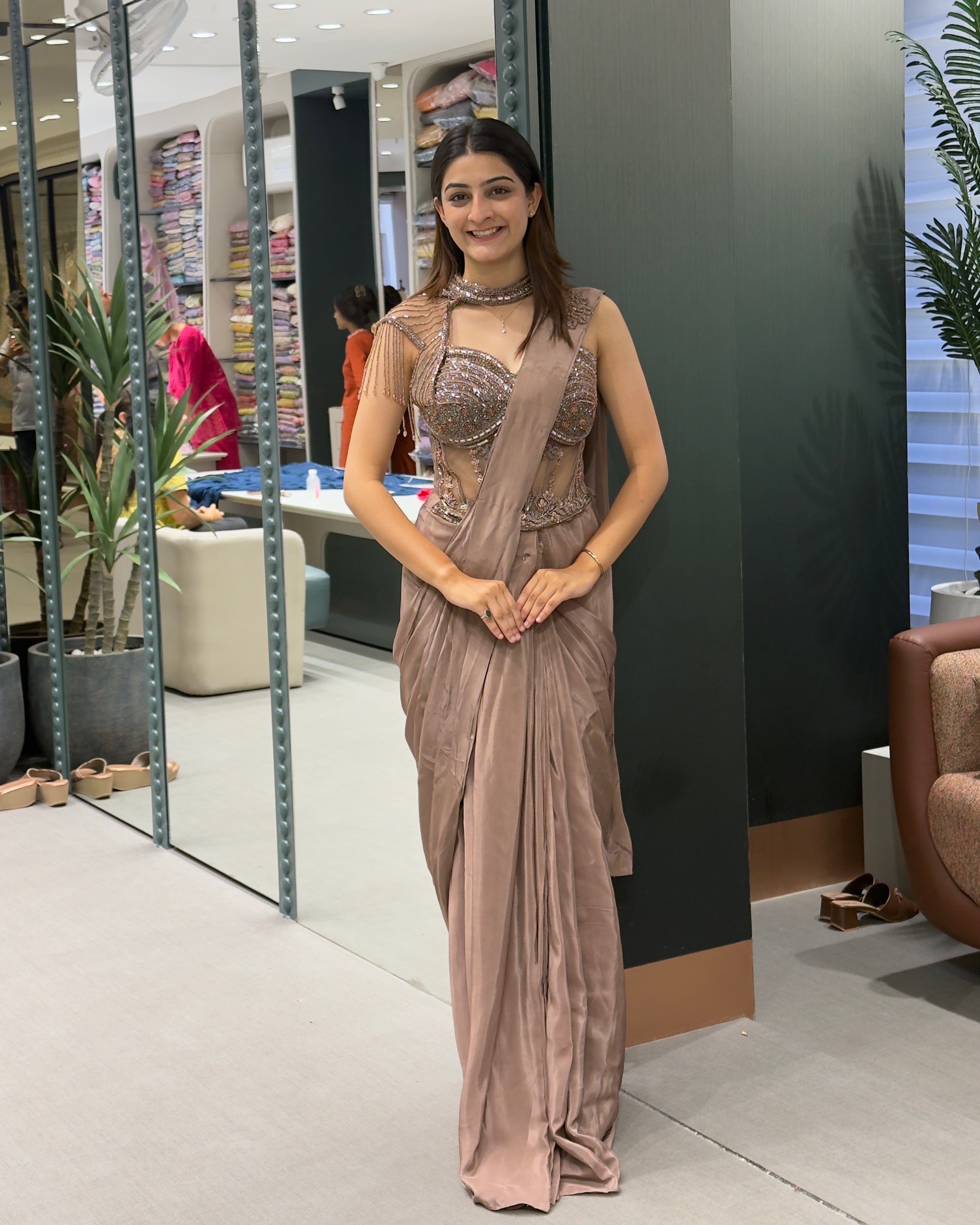 Pure Handwork Ready-to-Wear Saree Style Cord Set