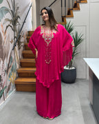 ✨ Ruby Royale Handwork Silk Kaftan Set ✨