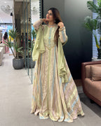 Pastel Handworked Designer Gown with Dupatta