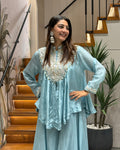 ✨ Celeste Royale Heavy Handwork Silk Palazzo Set ✨