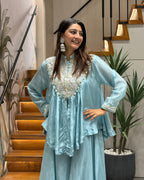 ✨ Celeste Royale Heavy Handwork Silk Palazzo Set ✨