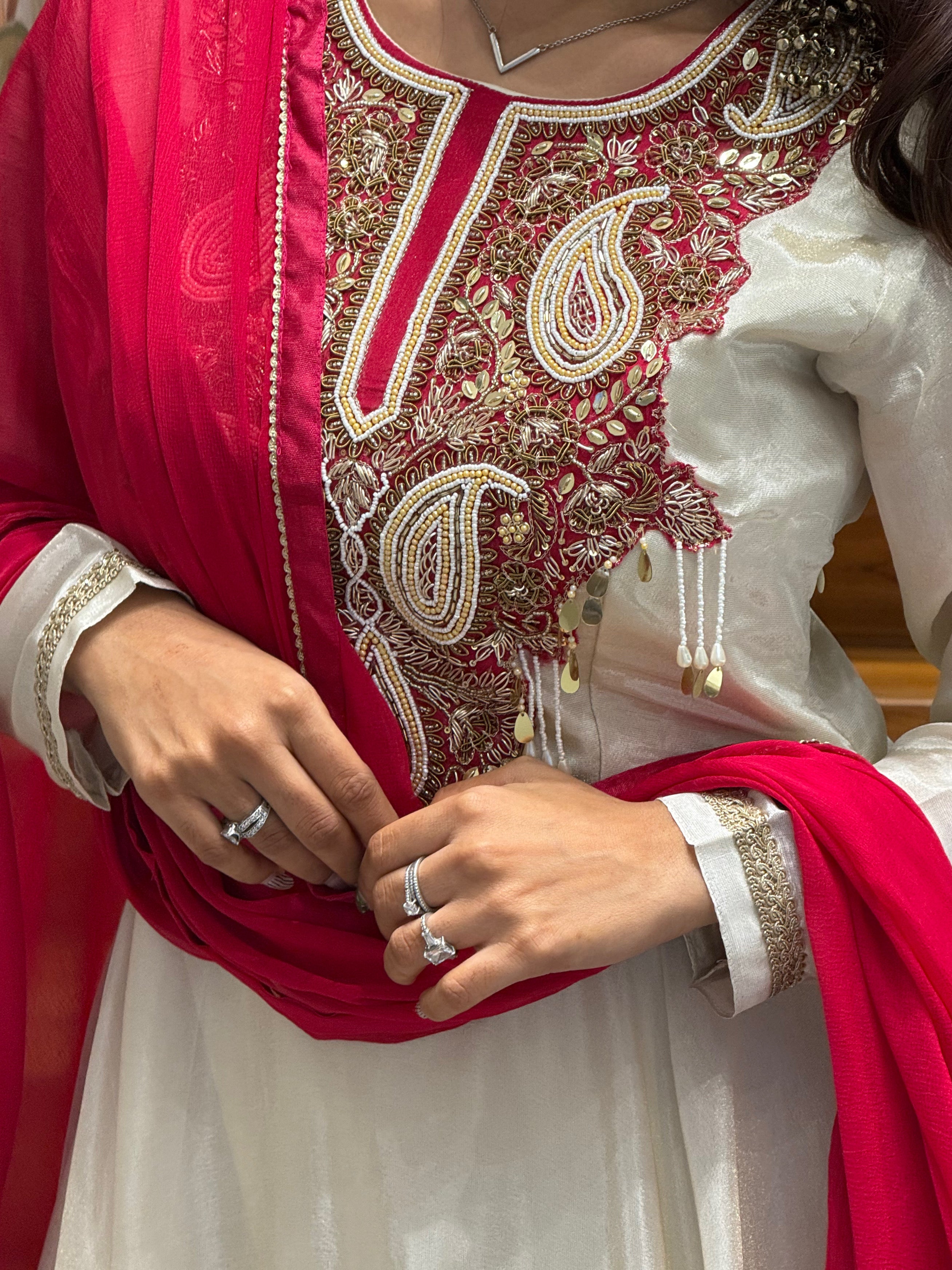 Designer Heavy Handworked Anarkali Gown with Dupatta
