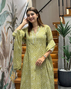 Elegant Printed Three Piece Kurti Set with Dupatta