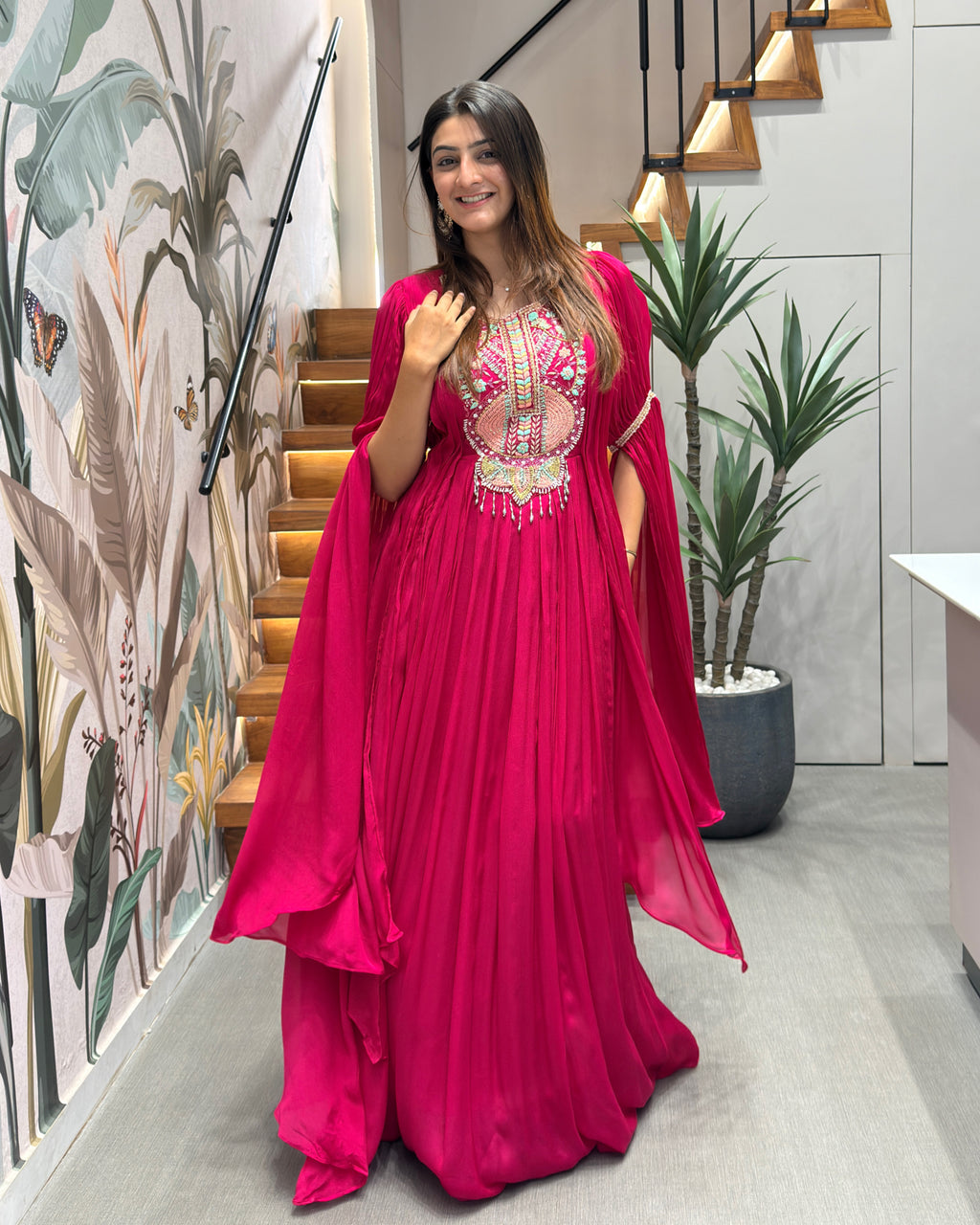 ✨ Fuchsia Royale Handwork Silk Gown ✨