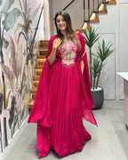 ✨ Fuchsia Royale Handwork Silk Gown ✨