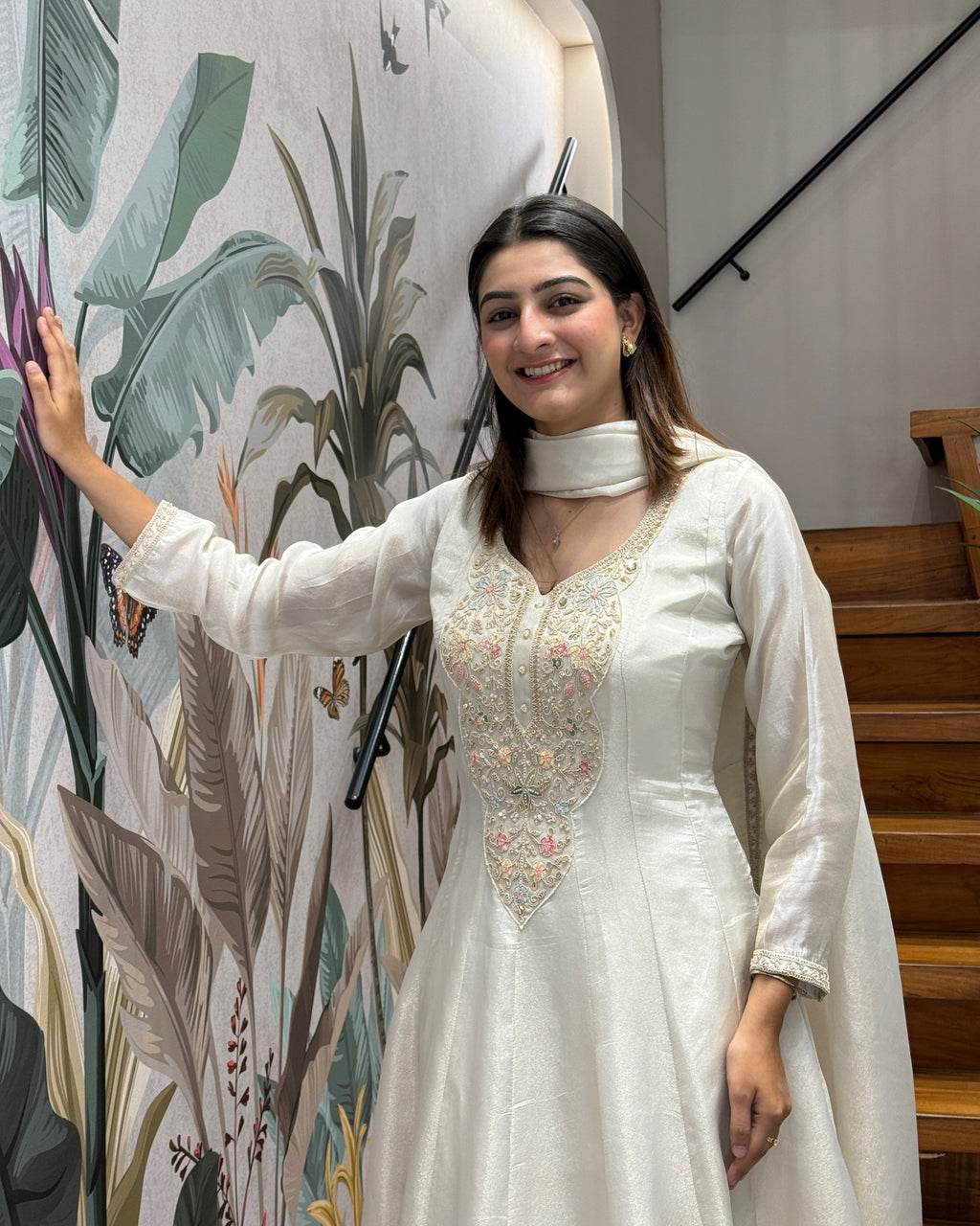 Premium Handworked Silk Kurti Palazzo Set with Dupatta