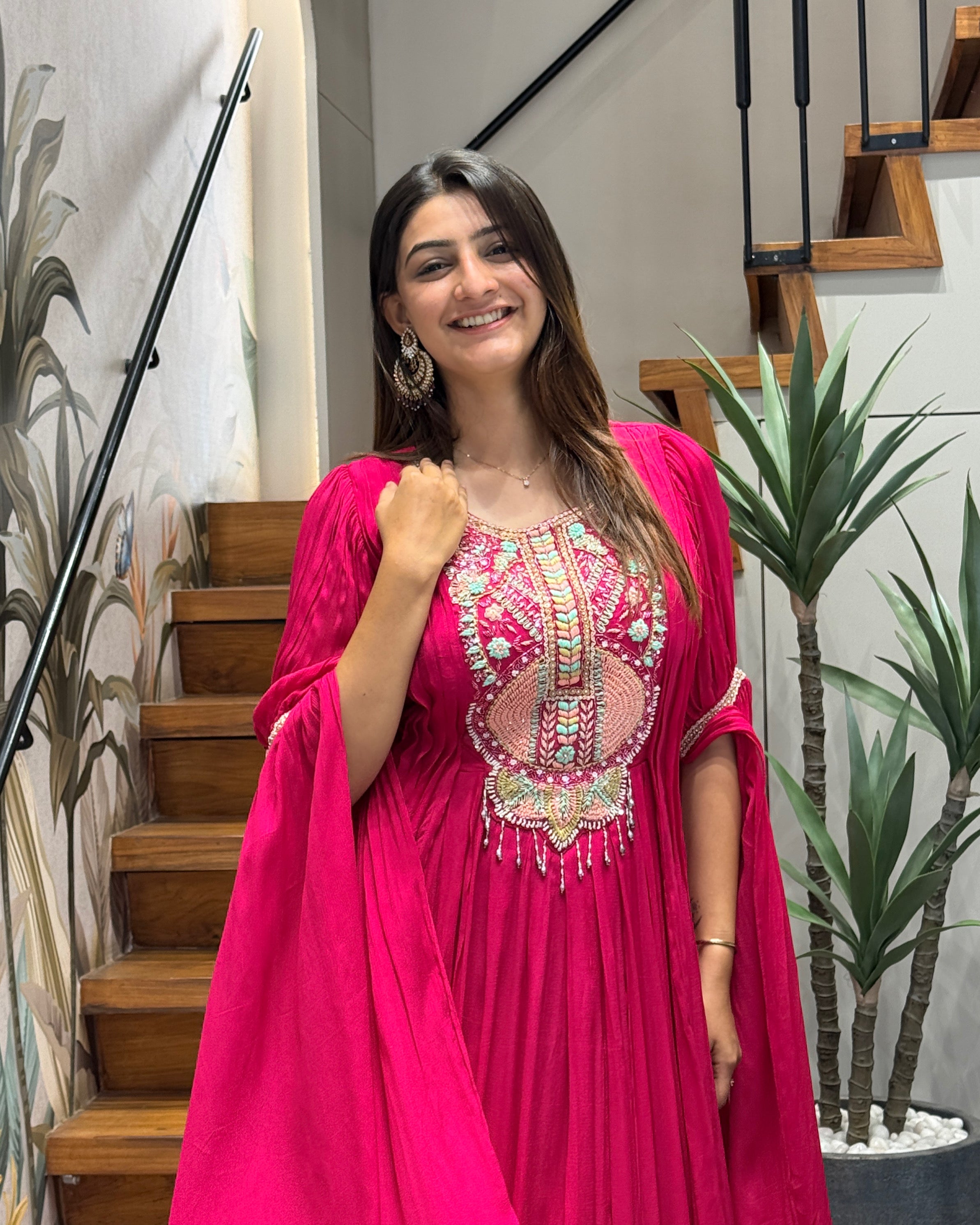 ✨ Fuchsia Royale Handwork Silk Gown ✨