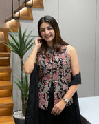 Black Designer Handworked Lehenga Set with Dupatta