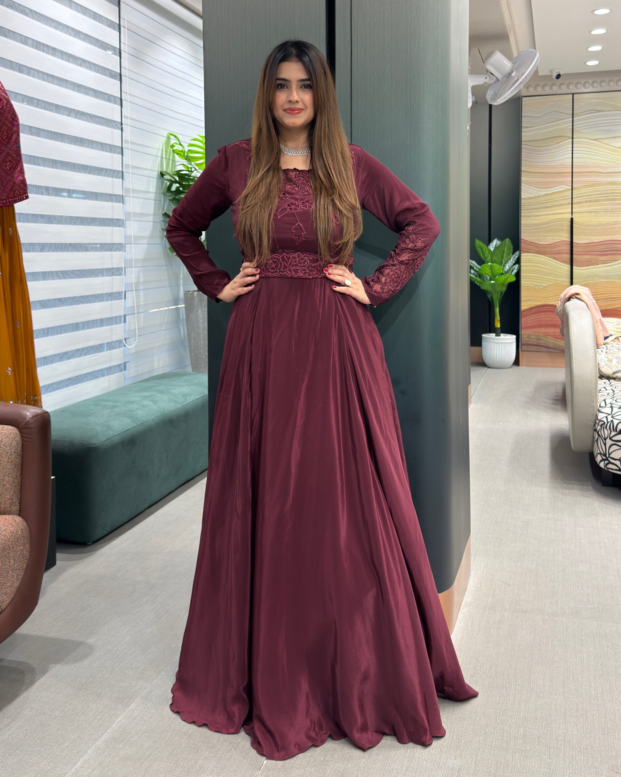 Elegant Khatli Work Designer Gown