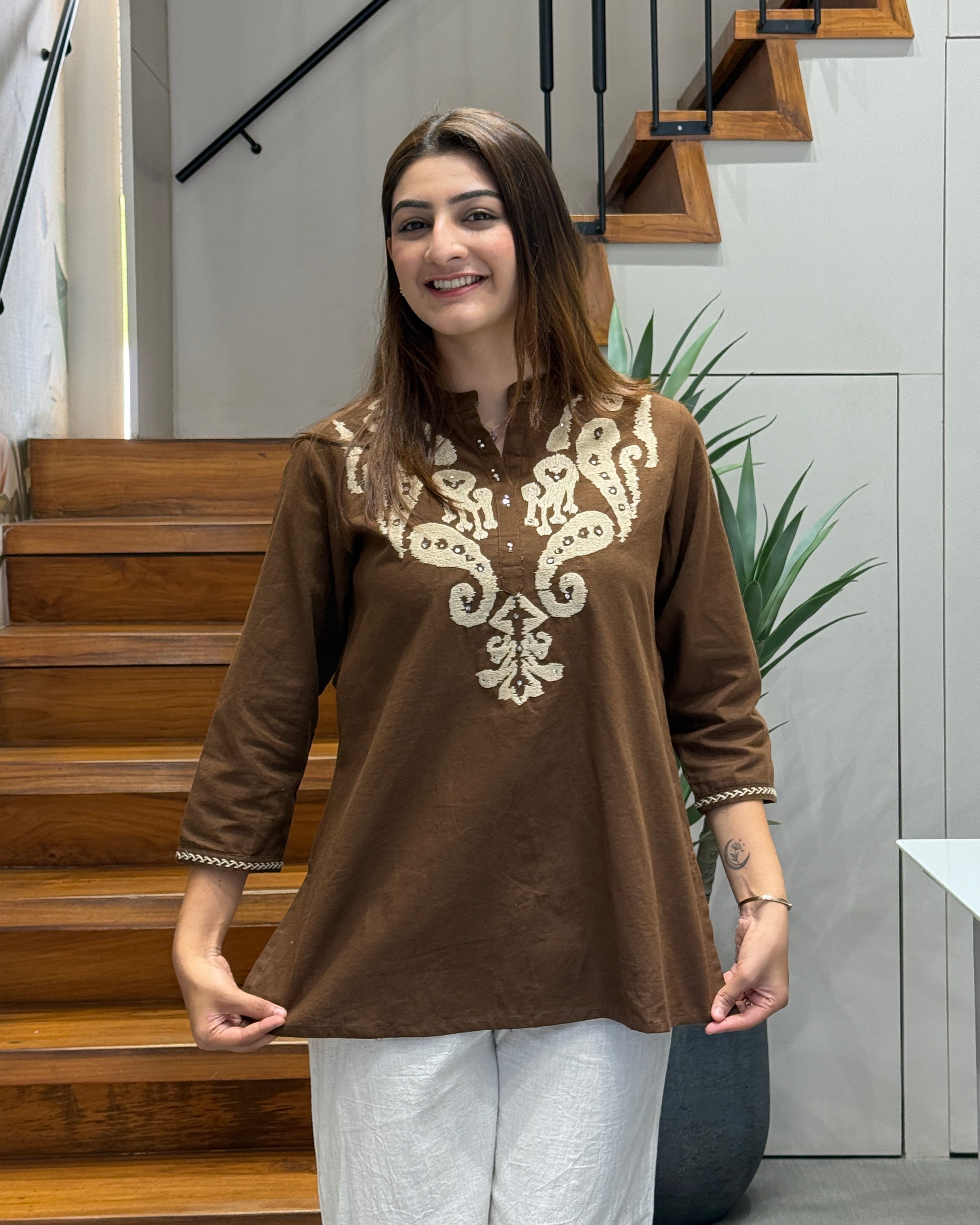 Elegant Thread Work Cotton Tunic