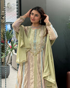 Pastel Handworked Designer Gown with Dupatta