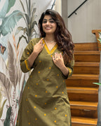 Elegant A-Line Thread Work Kurti Set