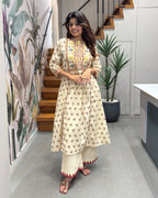Elegant A-Line Thread Work Kurti Set