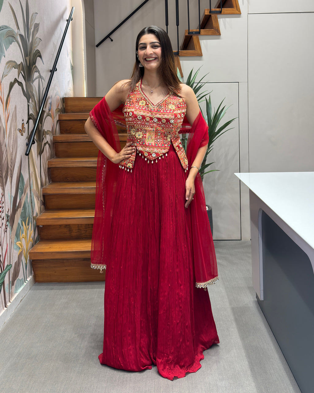 Royal Handworked Chaniya Blouse Set with Dupatta